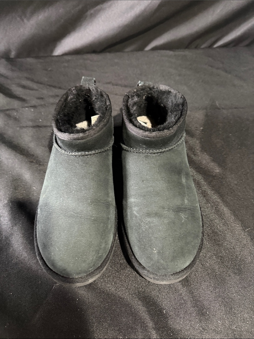 Ugg Black Cozy Shearling-Lined Suede Boots